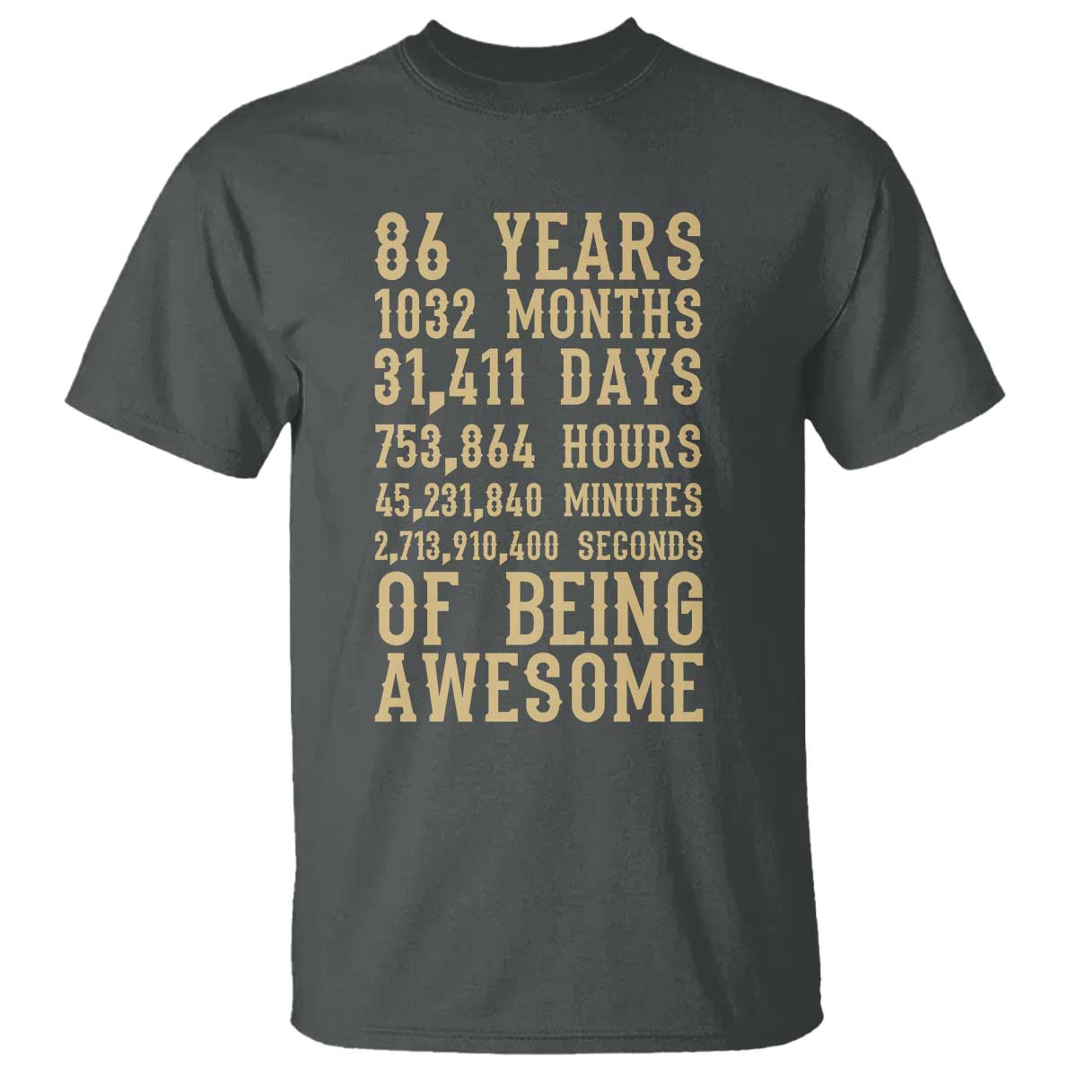 Vintage 86th Birthday Gift T Shirt 86 Years Of Being Awesome