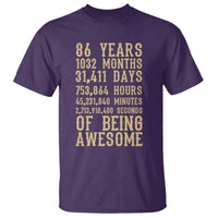 Vintage 86th Birthday Gift T Shirt 86 Years Of Being Awesome
