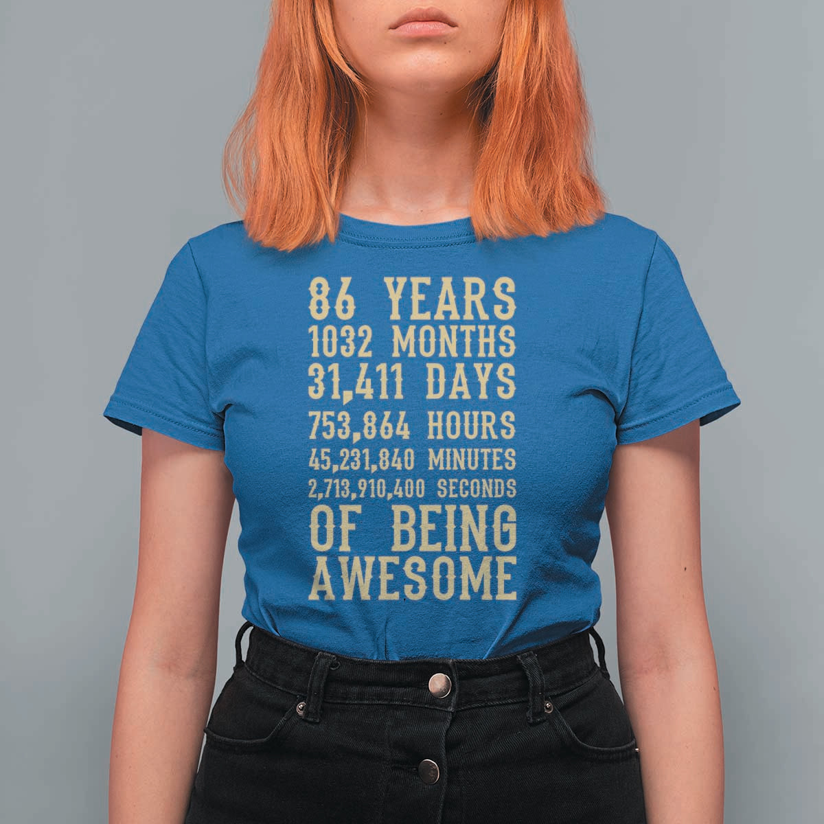 Vintage 86th Birthday Gift T Shirt For Women 86 Years Of Being Awesome