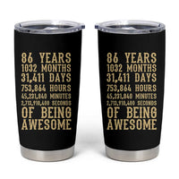 Vintage 86th Birthday Gift Tumbler Cup 86 Years Of Being Awesome