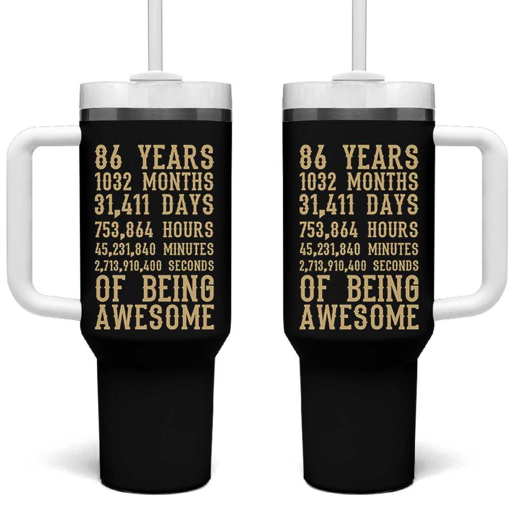 Vintage 86th Birthday Gift Tumbler With Handle 86 Years Of Being Awesome