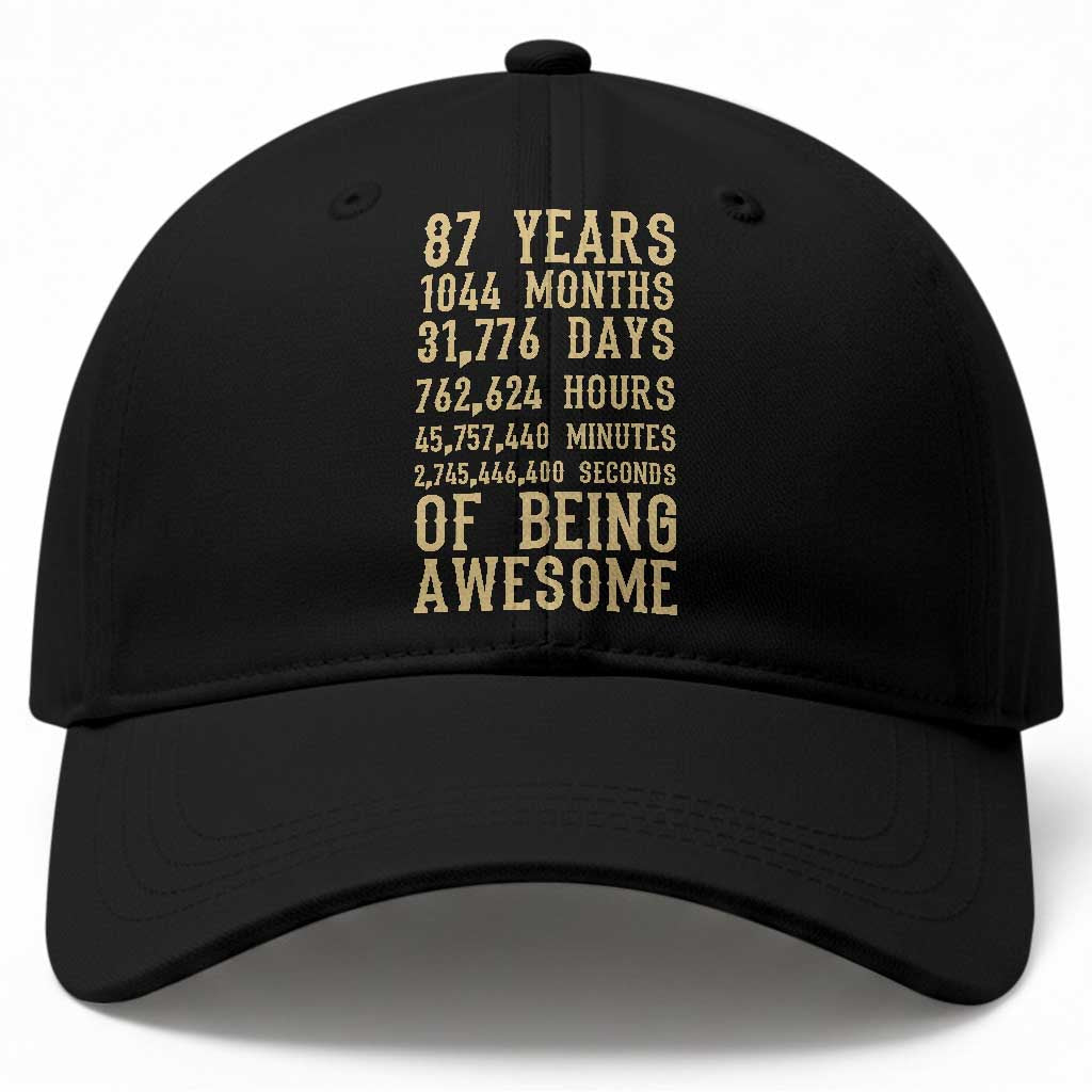 Vintage 87th Birthday Gift Baseball Cap 87 Years Of Being Awesome