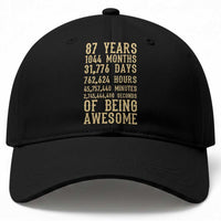 Vintage 87th Birthday Gift Baseball Cap 87 Years Of Being Awesome