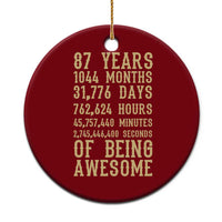 Vintage 87th Birthday Gift Ceramic Ornament 87 Years Of Being Awesome