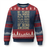 Vintage 87th Birthday Gift Ugly Christmas Sweater 87 Years Of Being Awesome