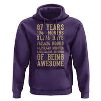 Vintage 87th Birthday Gift Hoodie 87 Years Of Being Awesome