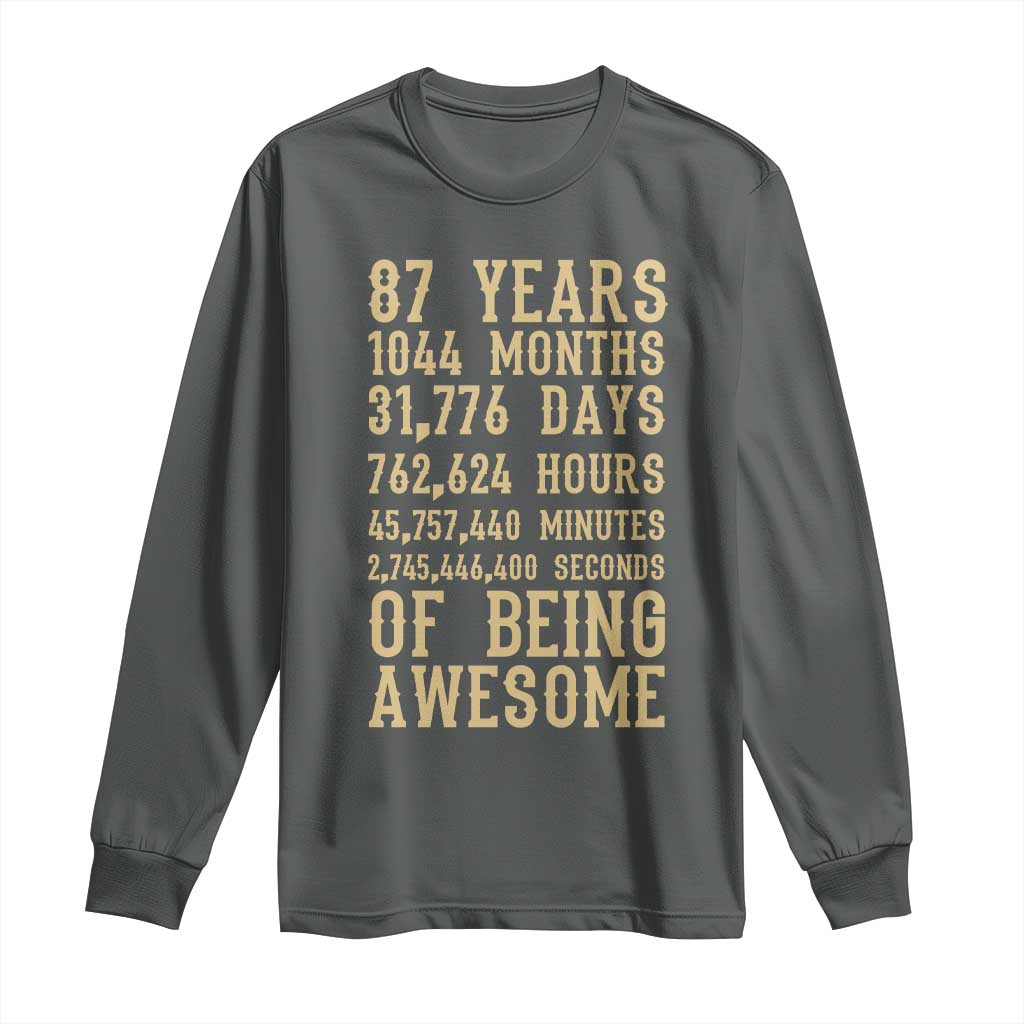 Vintage 87th Birthday Gift Long Sleeve Shirt 87 Years Of Being Awesome