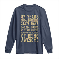 Vintage 87th Birthday Gift Long Sleeve Shirt 87 Years Of Being Awesome