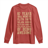 Vintage 87th Birthday Gift Long Sleeve Shirt 87 Years Of Being Awesome