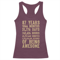 Vintage 87th Birthday Gift Racerback Tank Top 87 Years Of Being Awesome