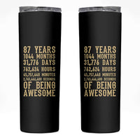 Vintage 87th Birthday Gift Skinny Tumbler 87 Years Of Being Awesome