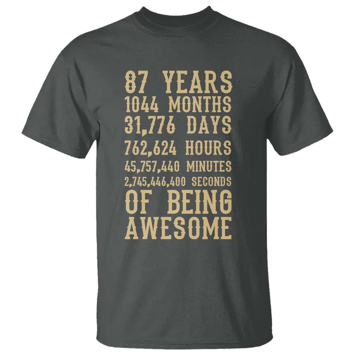 Vintage 87th Birthday Gift T Shirt 87 Years Of Being Awesome
