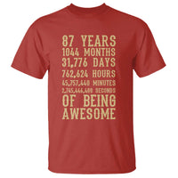 Vintage 87th Birthday Gift T Shirt 87 Years Of Being Awesome