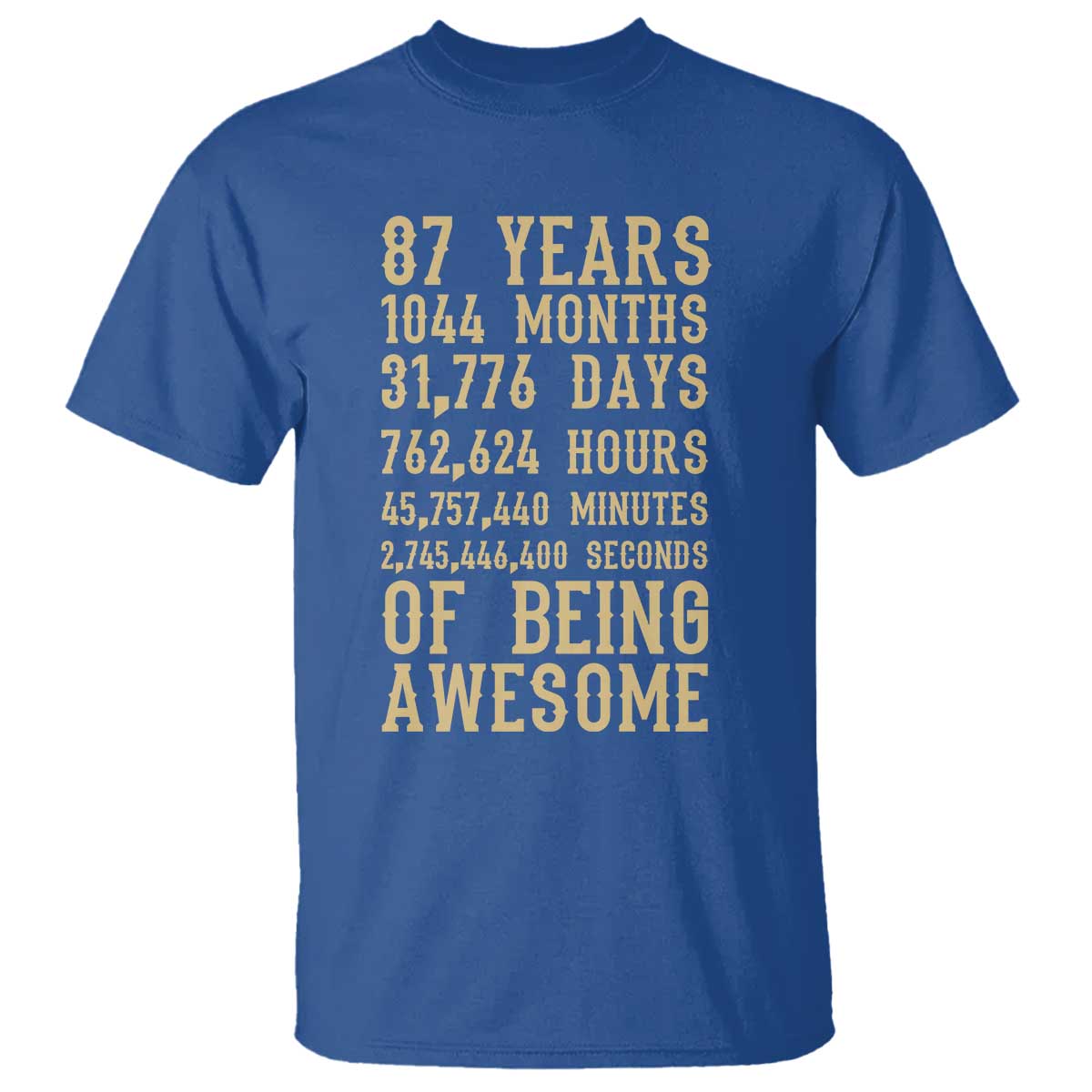 Vintage 87th Birthday Gift T Shirt 87 Years Of Being Awesome