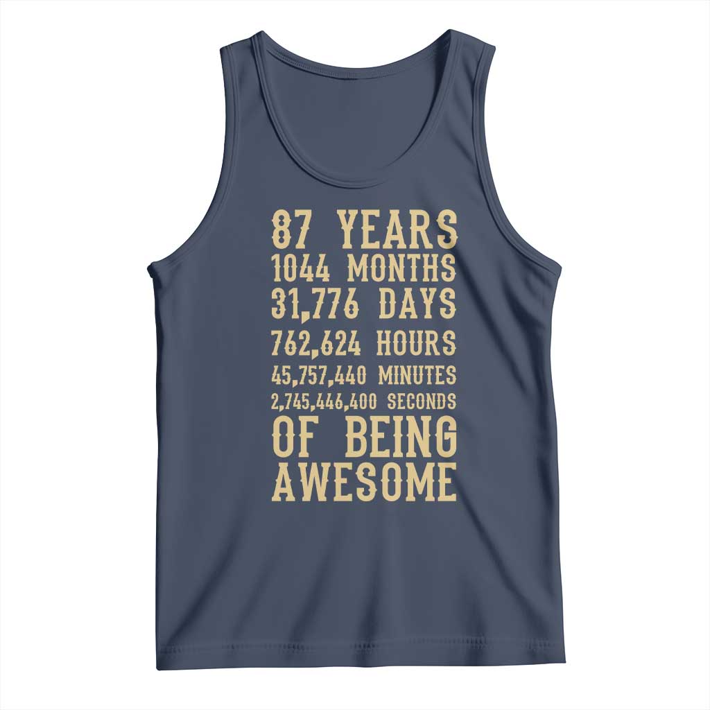 Vintage 87th Birthday Gift Tank Top 87 Years Of Being Awesome