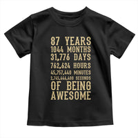 Vintage 87th Birthday Gift Toddler T Shirt 87 Years Of Being Awesome