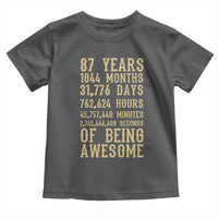 Vintage 87th Birthday Gift Toddler T Shirt 87 Years Of Being Awesome