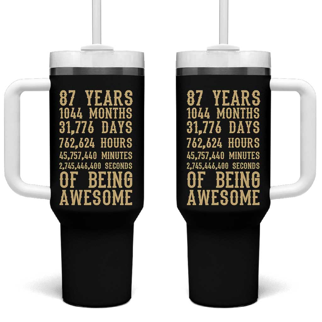 Vintage 87th Birthday Gift Tumbler With Handle 87 Years Of Being Awesome
