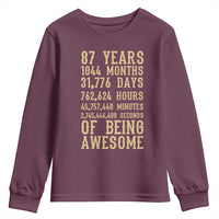 Vintage 87th Birthday Gift Youth Sweatshirt 87 Years Of Being Awesome