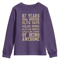 Vintage 87th Birthday Gift Youth Sweatshirt 87 Years Of Being Awesome