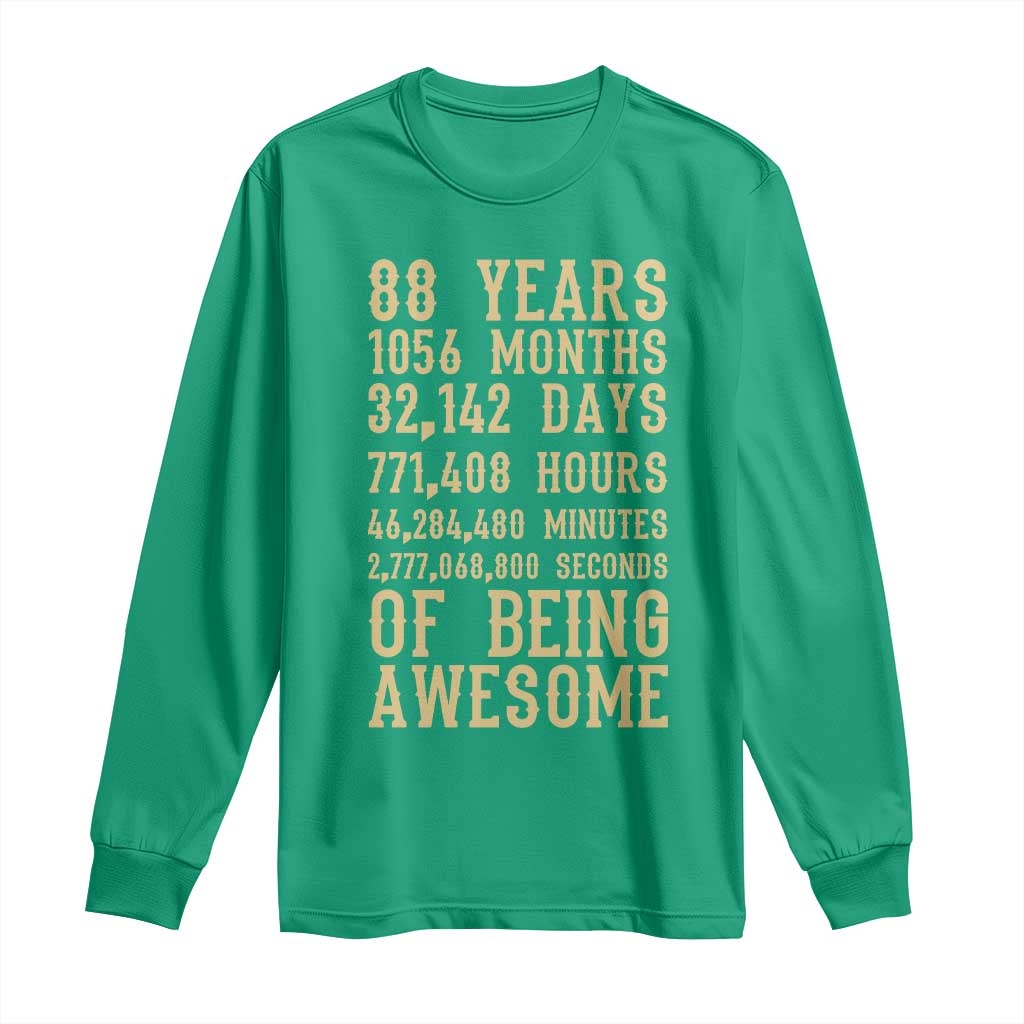 Vintage 88th Birthday Gift Long Sleeve Shirt 88 Years Of Being Awesome