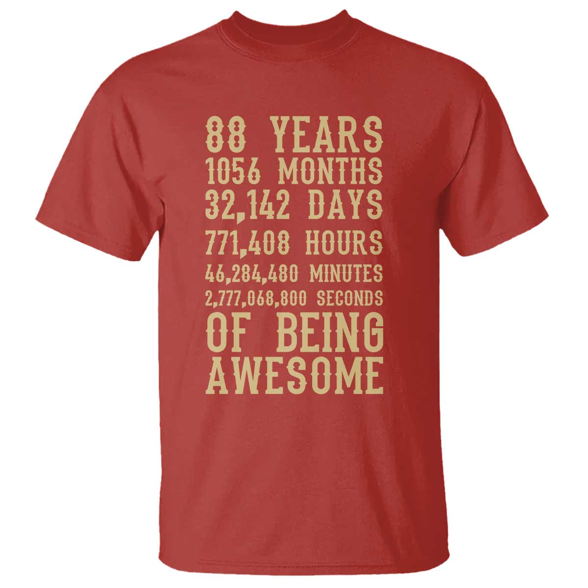 Vintage 88th Birthday Gift T Shirt 88 Years Of Being Awesome