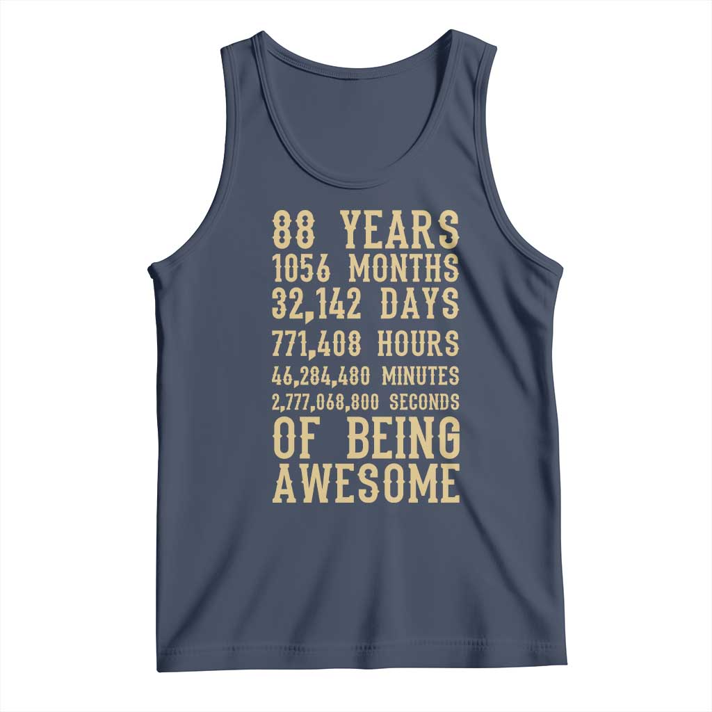 Vintage 88th Birthday Gift Tank Top 88 Years Of Being Awesome