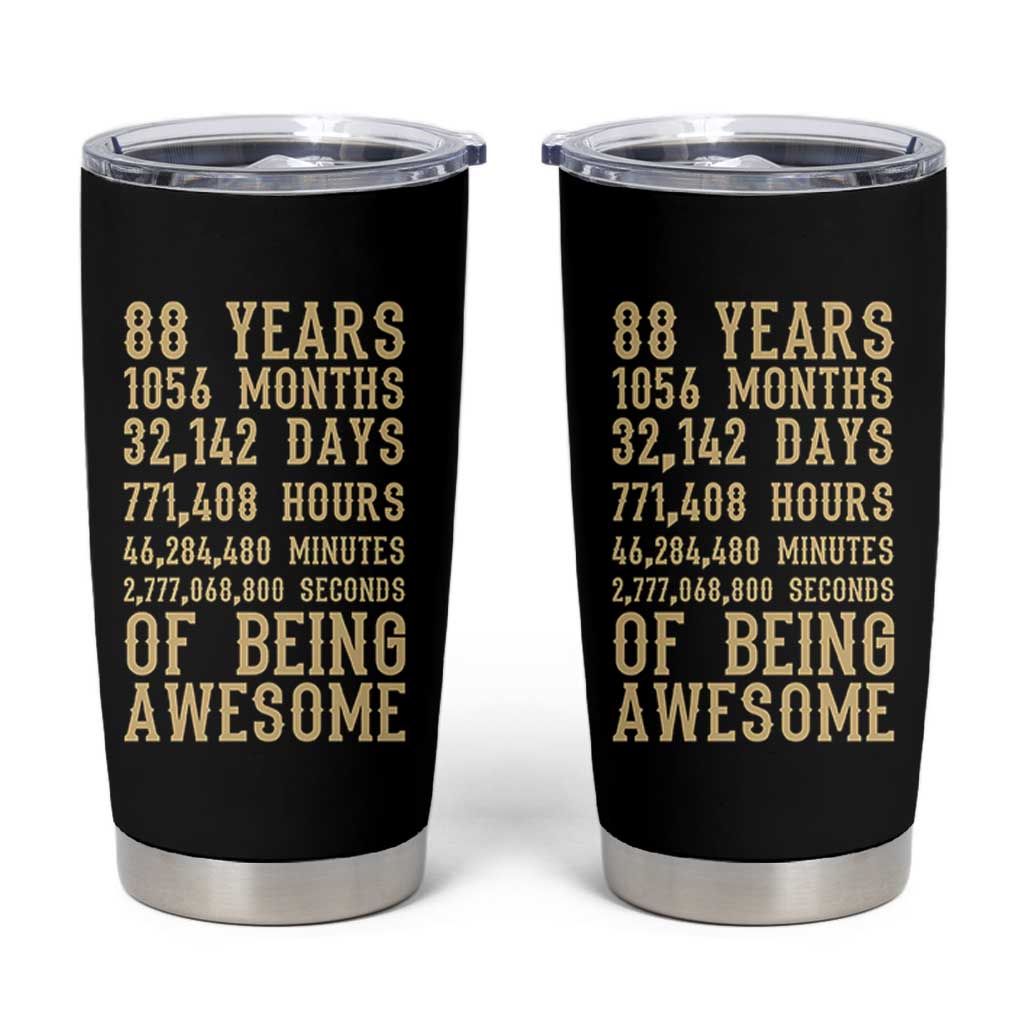 Vintage 88th Birthday Gift Tumbler Cup 88 Years Of Being Awesome
