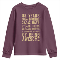 Vintage 88th Birthday Gift Youth Sweatshirt 88 Years Of Being Awesome