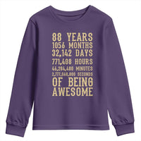 Vintage 88th Birthday Gift Youth Sweatshirt 88 Years Of Being Awesome