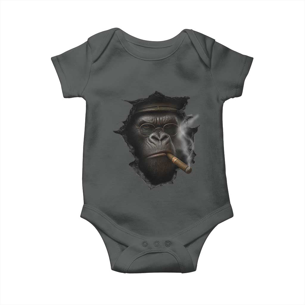Cool Gorilla With Cigar Baby Onesie Animal Lover Gift - Wonder Print Shop