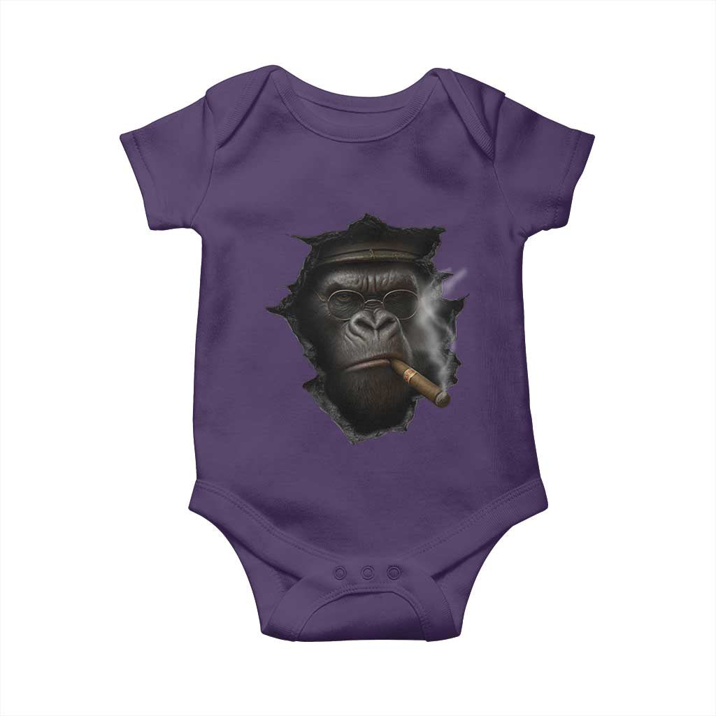 Cool Gorilla With Cigar Baby Onesie Animal Lover Gift - Wonder Print Shop
