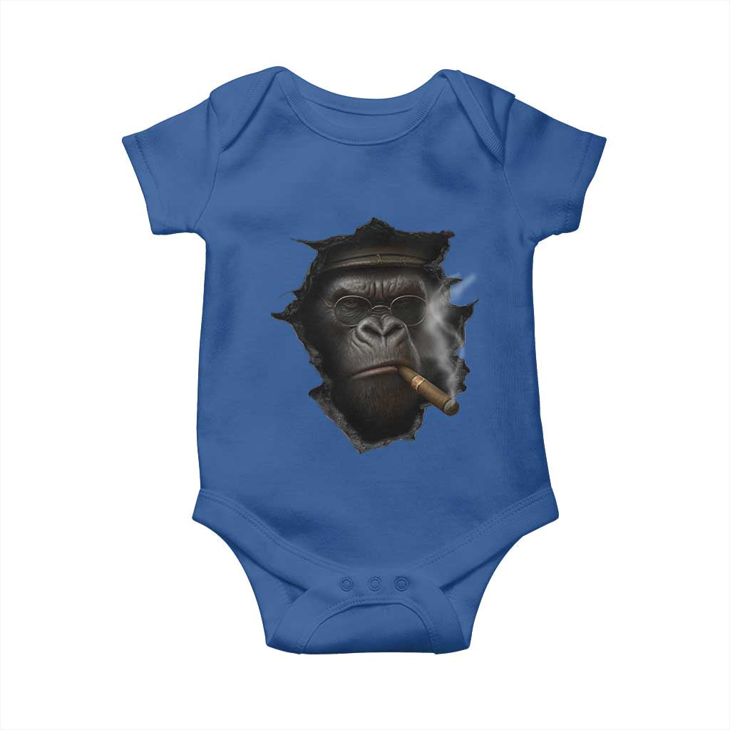 Cool Gorilla With Cigar Baby Onesie Animal Lover Gift - Wonder Print Shop