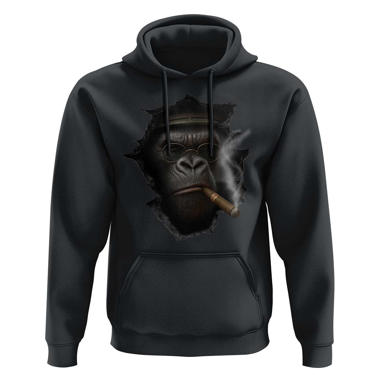 Cool Gorilla With Cigar Hoodie Animal Lover Gift - Wonder Print Shop