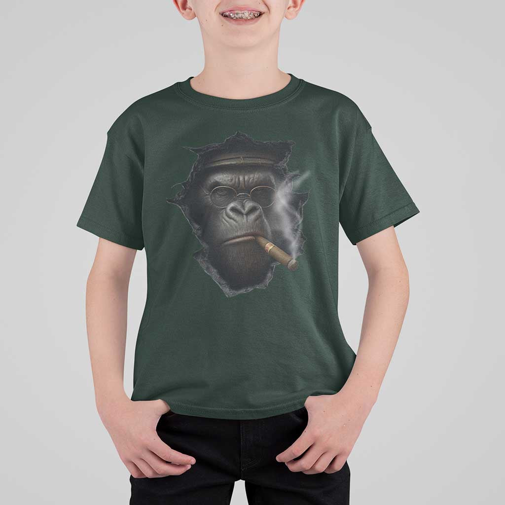 Cool Gorilla With Cigar T Shirt For Kid Animal Lover Gift - Wonder Print Shop