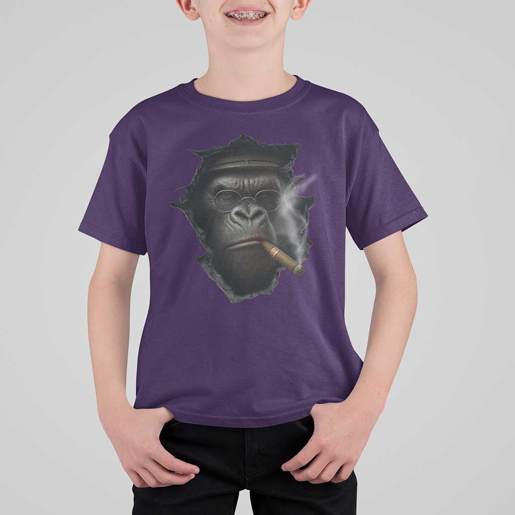 Cool Gorilla With Cigar T Shirt For Kid Animal Lover Gift - Wonder Print Shop