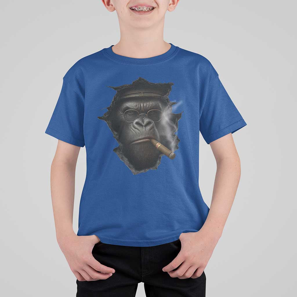 Cool Gorilla With Cigar T Shirt For Kid Animal Lover Gift - Wonder Print Shop