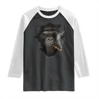 Cool Gorilla With Cigar Raglan Shirt Animal Lover Gift - Wonder Print Shop