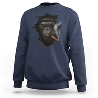 Cool Gorilla With Cigar Sweatshirt Animal Lover Gift - Wonder Print Shop