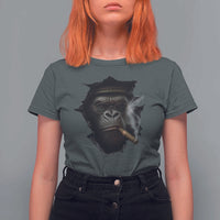 Cool Gorilla With Cigar T Shirt For Women Animal Lover Gift - Wonder Print Shop