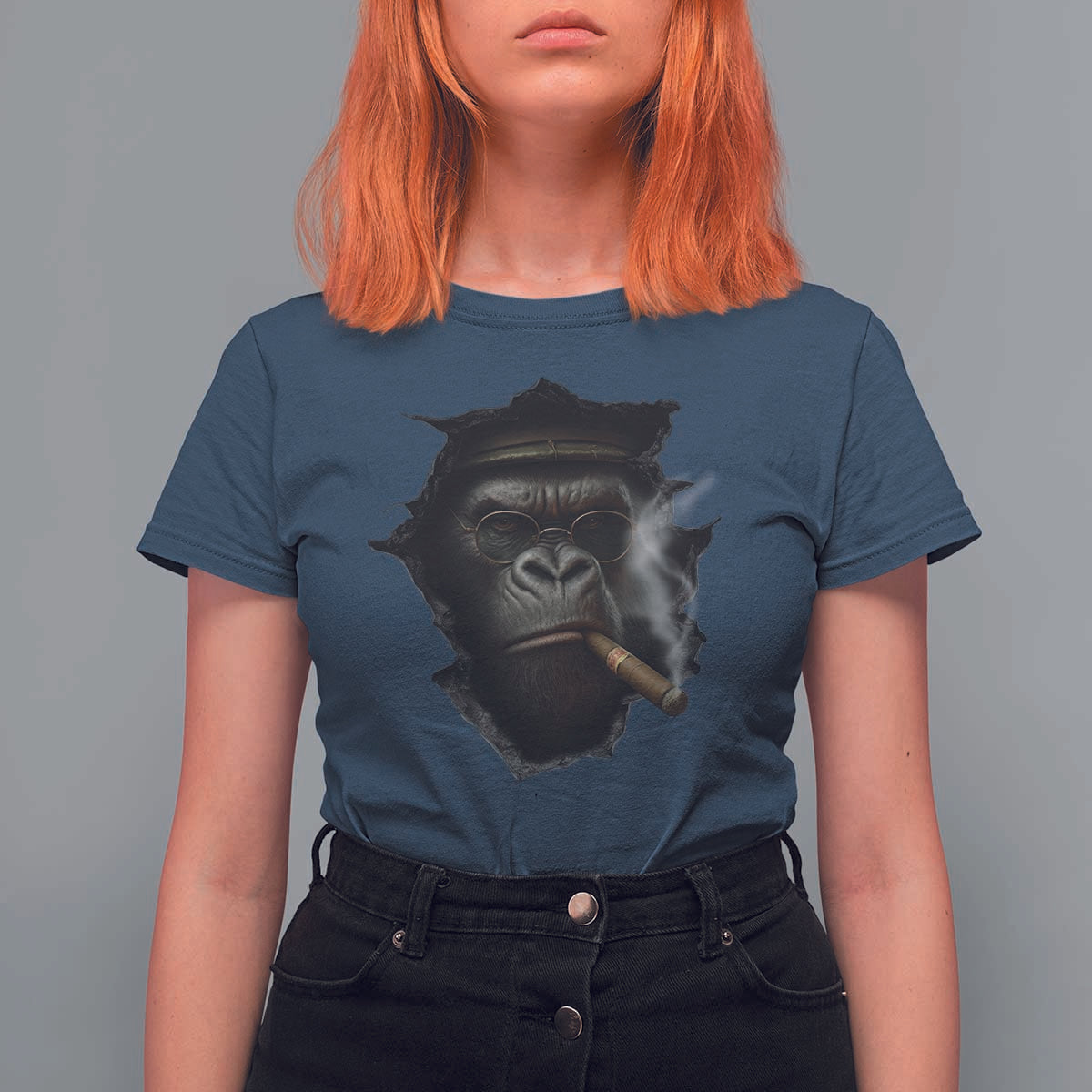 Cool Gorilla With Cigar T Shirt For Women Animal Lover Gift - Wonder Print Shop
