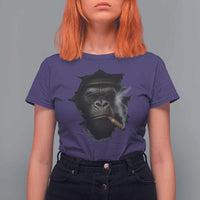 Cool Gorilla With Cigar T Shirt For Women Animal Lover Gift - Wonder Print Shop