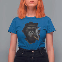 Cool Gorilla With Cigar T Shirt For Women Animal Lover Gift - Wonder Print Shop