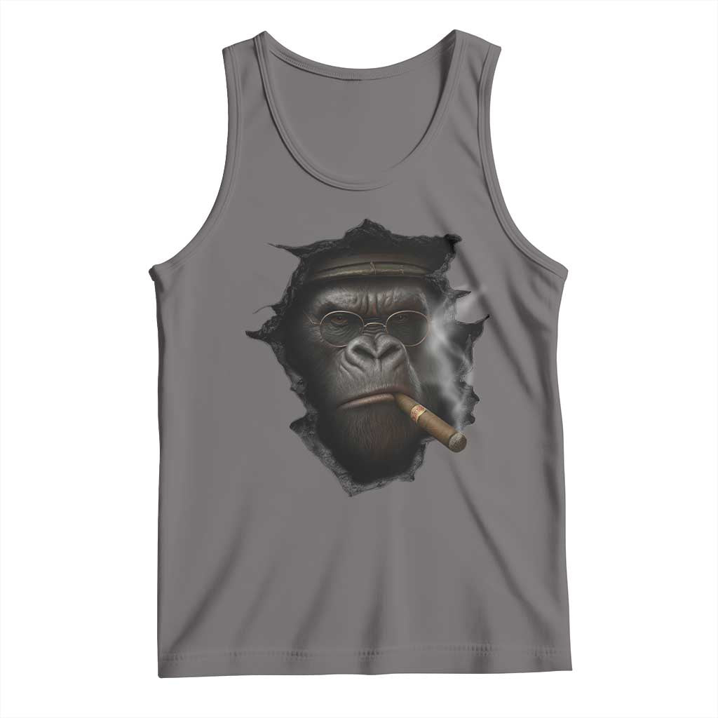 Cool Gorilla With Cigar Tank Top Animal Lover Gift - Wonder Print Shop