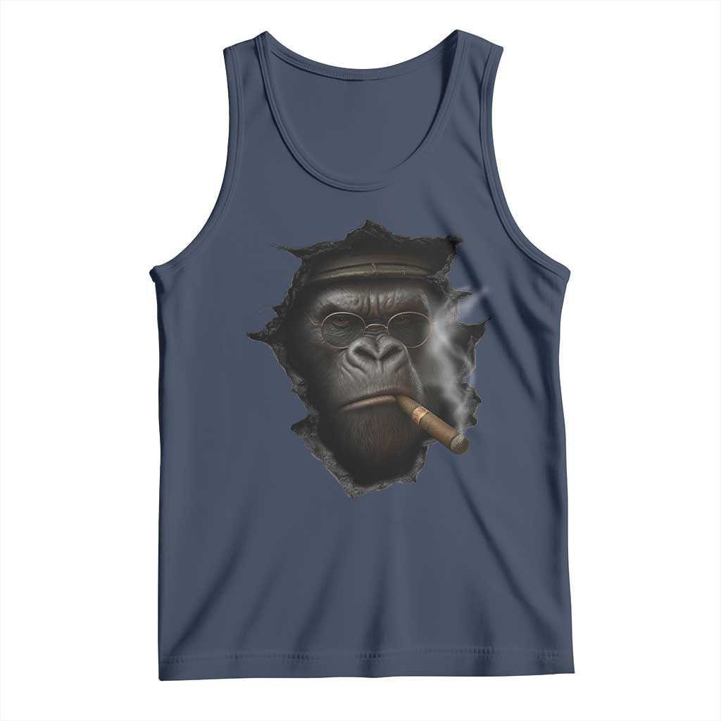 Cool Gorilla With Cigar Tank Top Animal Lover Gift - Wonder Print Shop