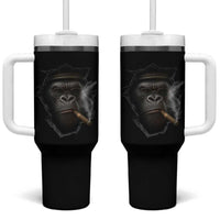 Cool Gorilla With Cigar Tumbler With Handle Animal Lover Gift