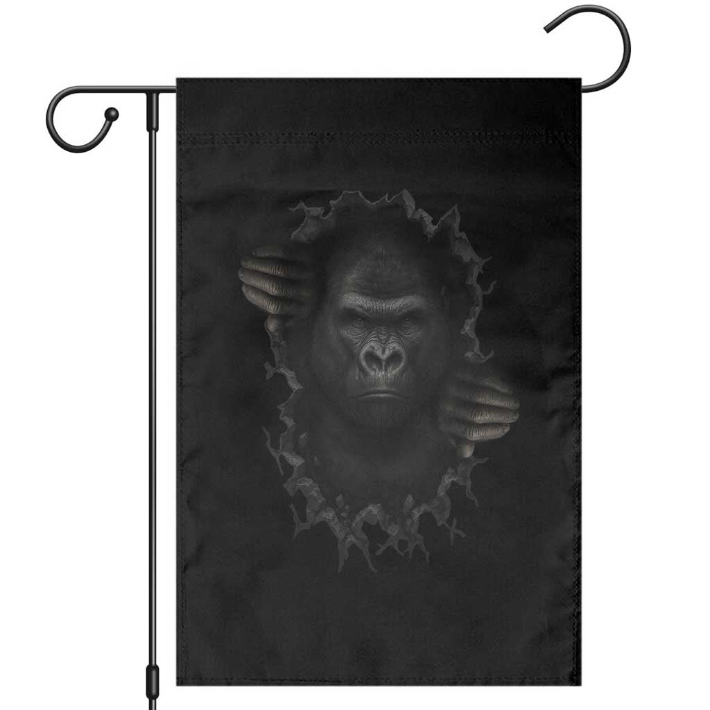 Angry Gorilla Face On Cracked Wall Garden Flag Animal Lover Gift - Wonder Print Shop