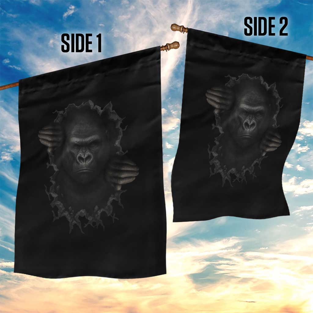 Angry Gorilla Face On Cracked Wall Garden Flag Animal Lover Gift - Wonder Print Shop