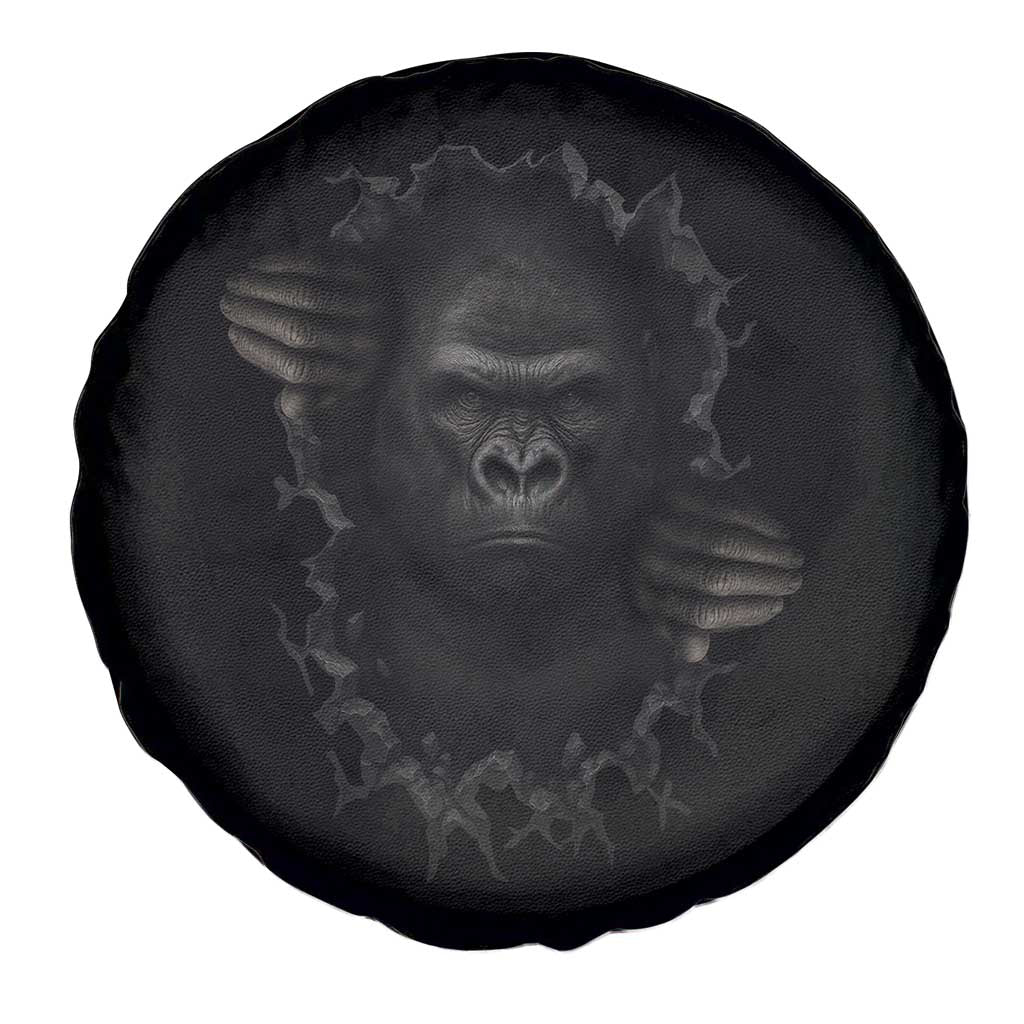 Angry Gorilla Face On Cracked Wall Spare Tire Cover Animal Lover Gift - Wonder Print Shop