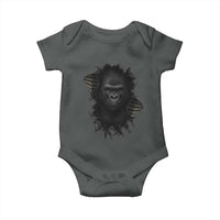 Angry Gorilla Face On Cracked Wall Baby Onesie Animal Lover Gift - Wonder Print Shop